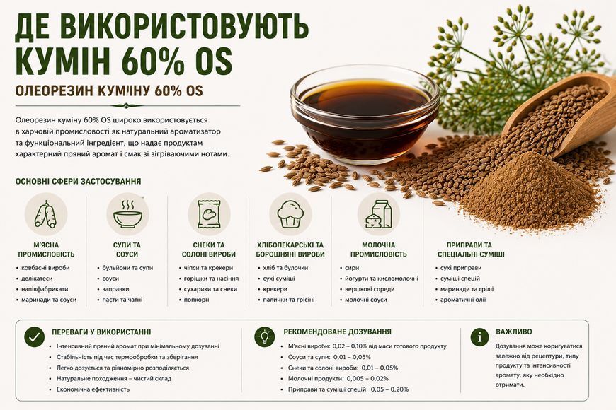 Олеорезин "Кумін 60% OS" &mdash; натуральний екстракт (концентрат) для надання смаку, аромату та кольору харчовим продуктам. OLI 0000 фото