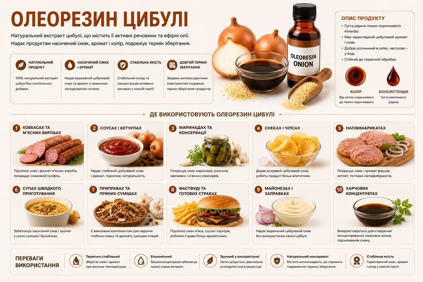 Олеорезин "Цибулі" 5% OS&mdash; натуральний екстракт (концентрат) для надання смаку, аромату та кольору харчовим продуктам. OLI1024 фото