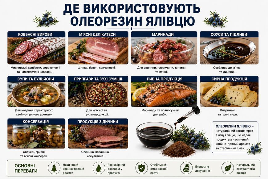 Олеорезин "Ялівцю 15% OS" &mdash; натуральний екстракт (концентрат) для надання смаку, аромату та кольору харчовим продуктам. OLI1030 фото