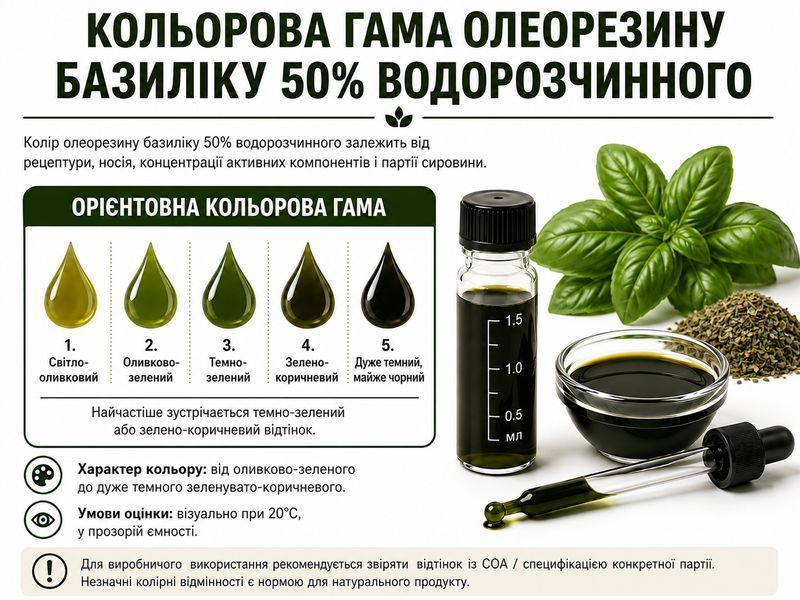 Олеорезин "Базиліку 50% VS" &mdash; натуральний екстракт (концентрат) для надання смаку, аромату та кольору харчовим продуктам. OLI0003 фото