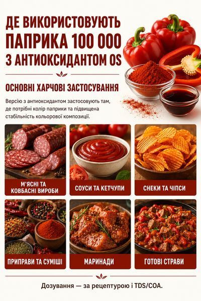 Олеорезин "Паприка 100 000 з антиоксидантом OS" &mdash; натуральний екстракт, для надання смаку, аромату та кольору продуктам. OLI 0000 фото
